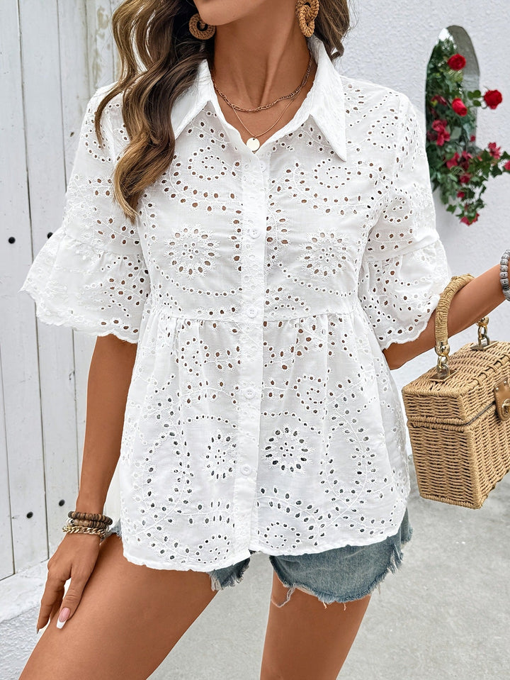 Ruffle Trim Blouse