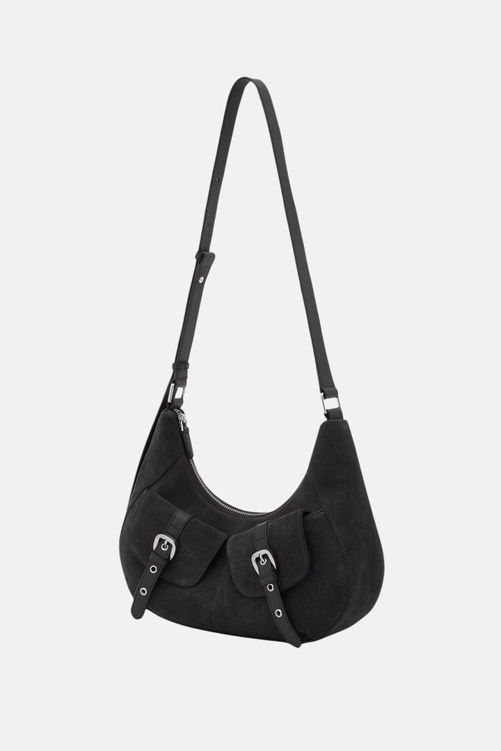 Oryany - Rodeo Shoulder - Medium Shoulder Bag - Dark Blue Suede