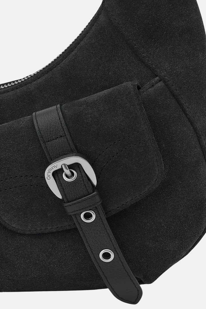 Oryany - Rodeo Shoulder - Medium Shoulder Bag - Dark Blue Suede