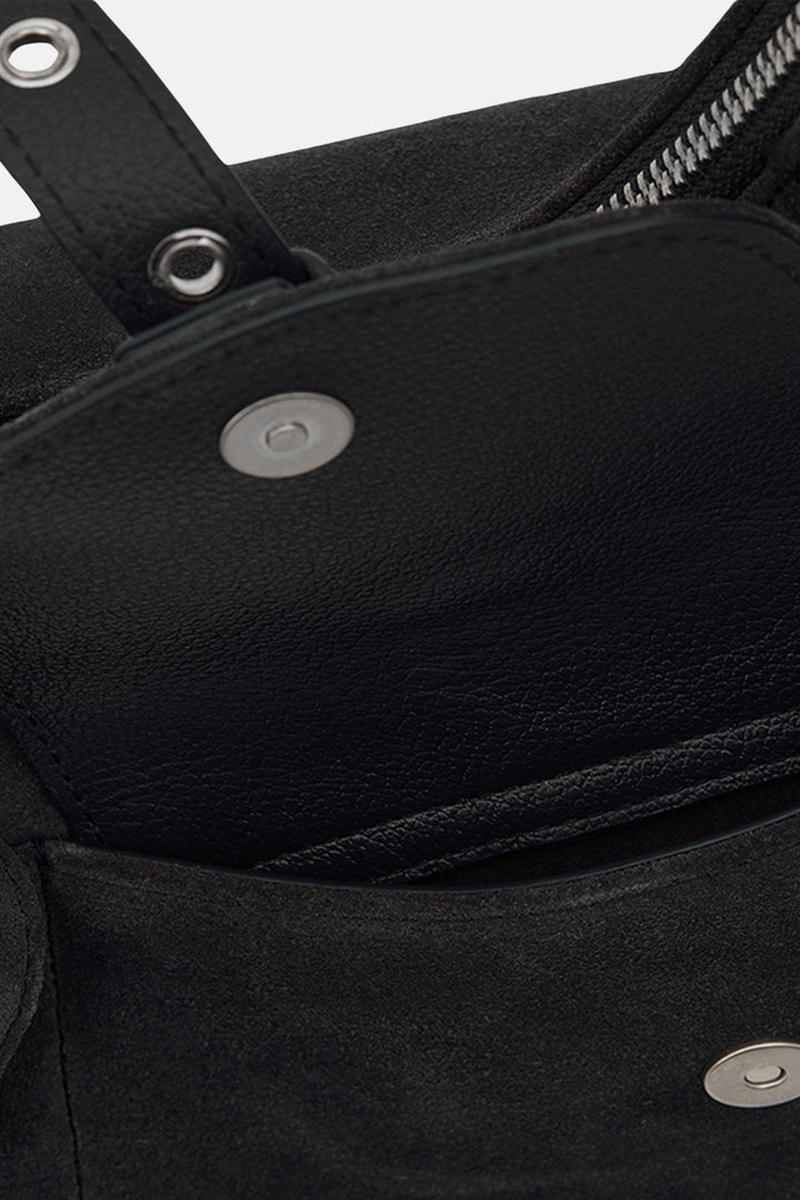 Oryany - Rodeo Shoulder - Medium Shoulder Bag - Dark Blue Suede