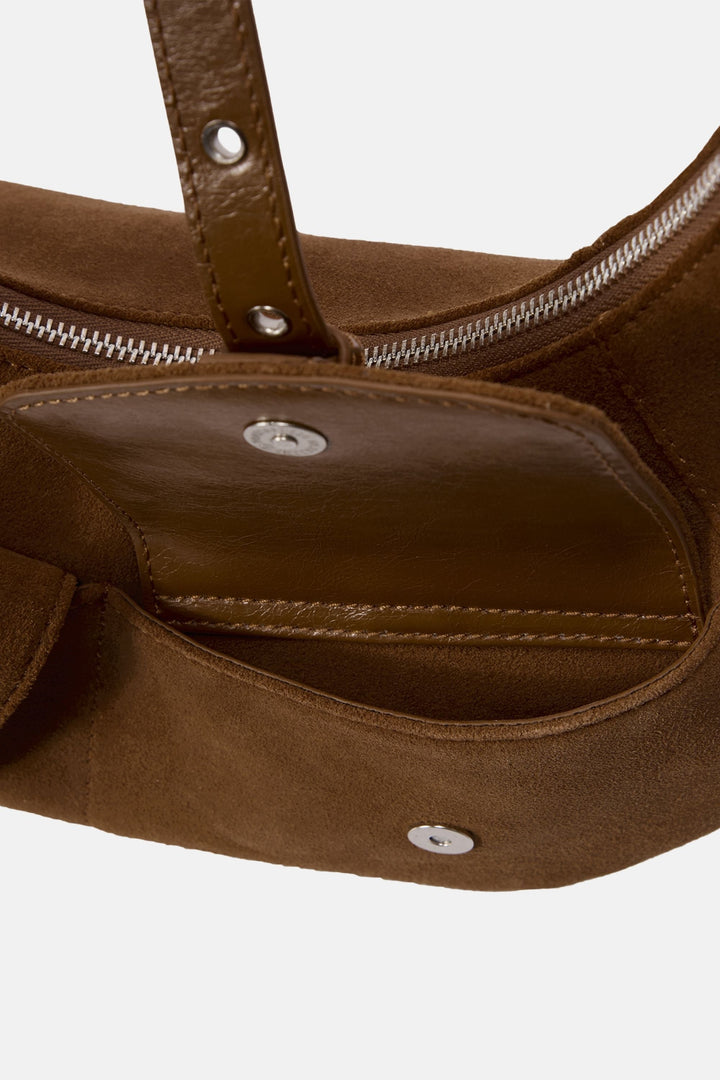 Oryany - Rodeo Shoulder - Medium Shoulder Bag - Camel Brown Suede