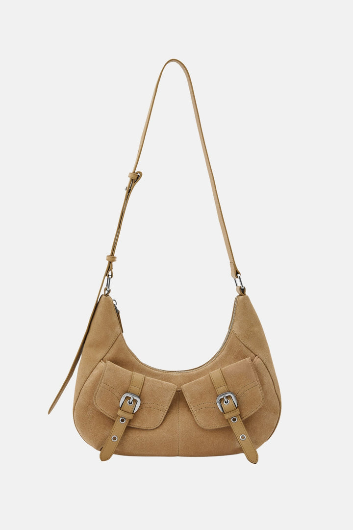 Oryany - Rodeo Shoulder - Medium Shoulder Bag - Ivory Suede