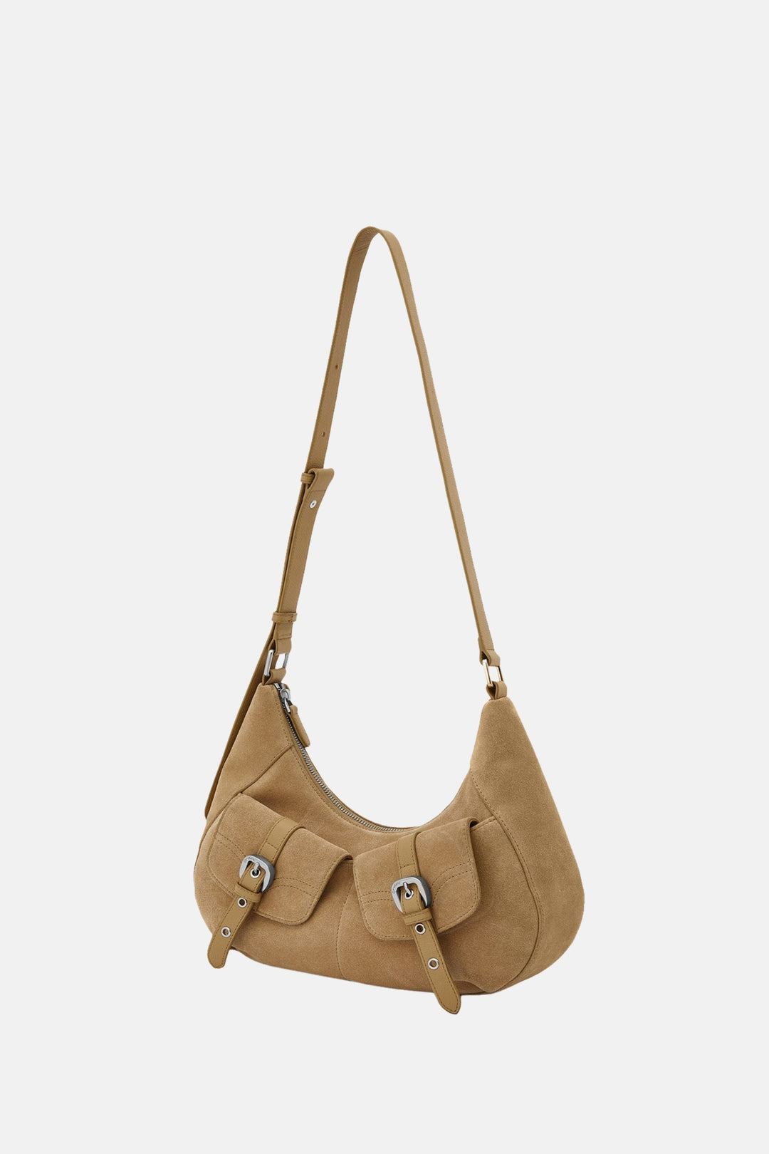 Oryany - Rodeo Shoulder - Medium Shoulder Bag - Ivory Suede