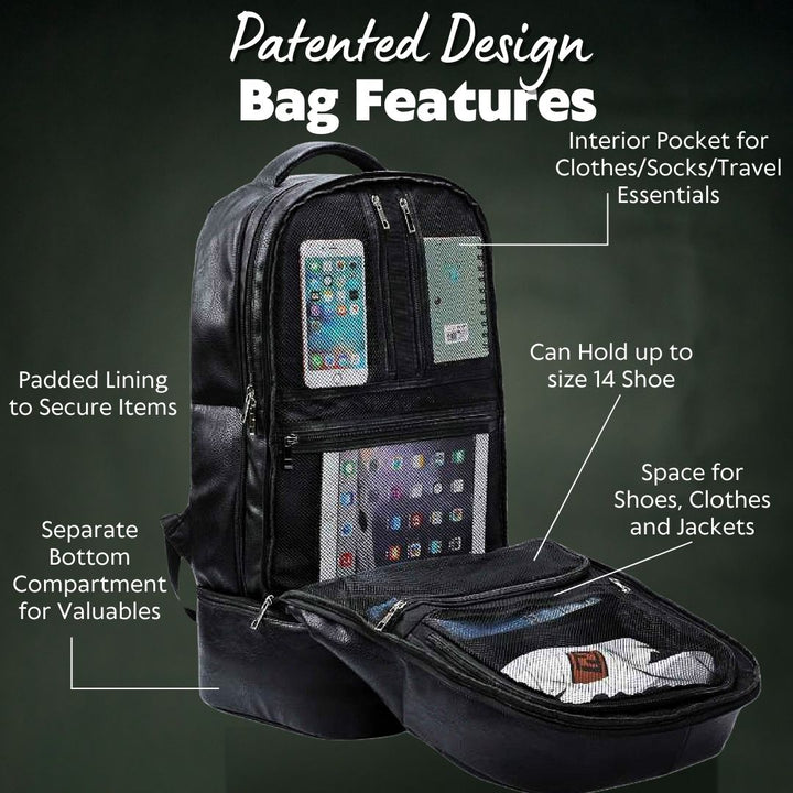 Black Leather Patented Carry On Backpack (Only 300 Made)