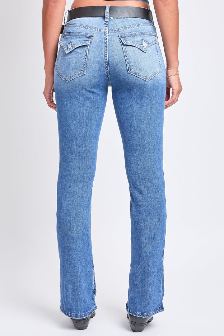 Women's Mid Rise Belted Bootcut Jeans
