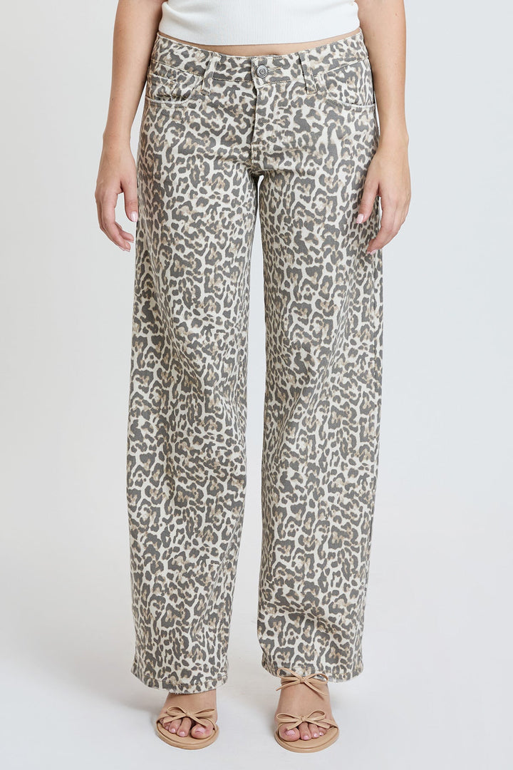 Women's Britney Leopard Wide Leg Jeans
