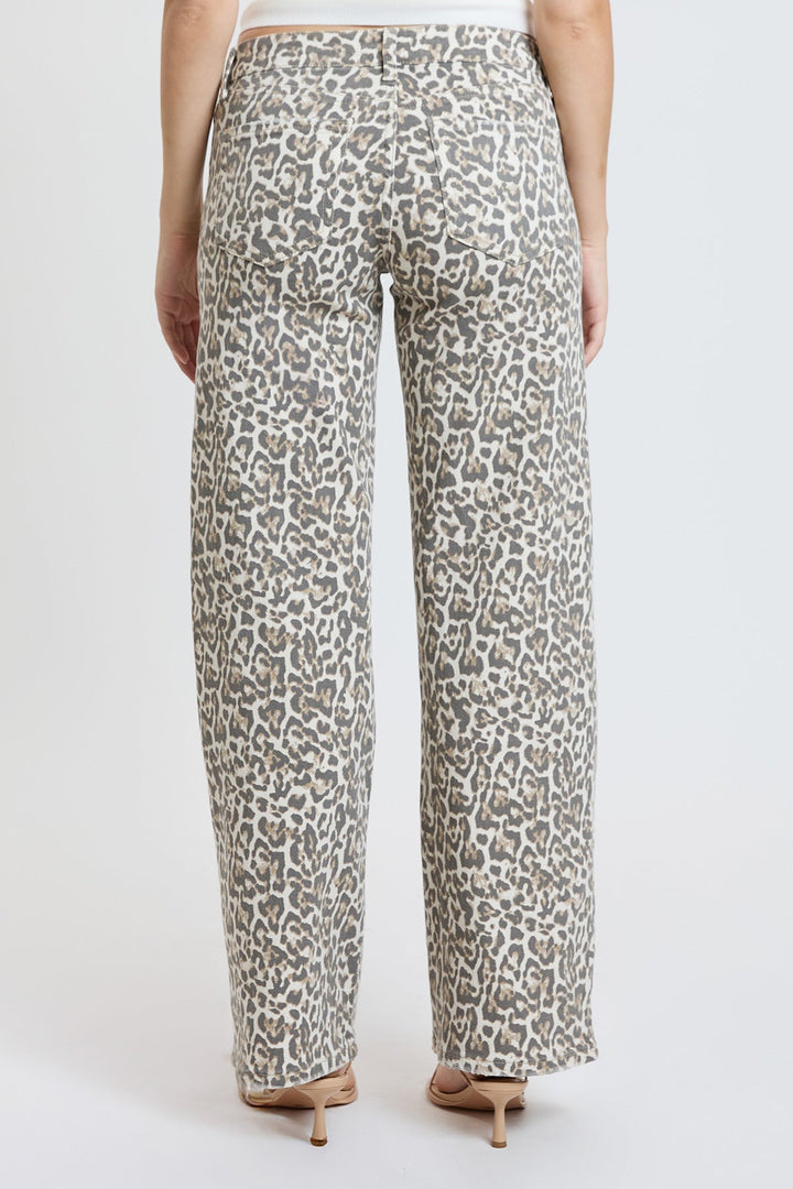 Women's Britney Leopard Wide Leg Jeans