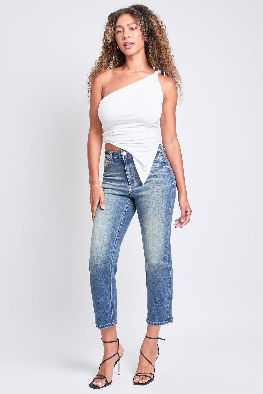 Women's Luxe High Rise Vintage Stretch Straight  Jeans