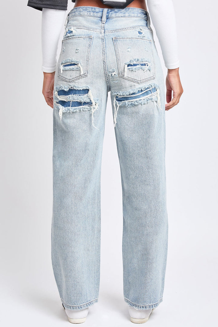 Women's High Rise Relaxed Rip Repair Jeans