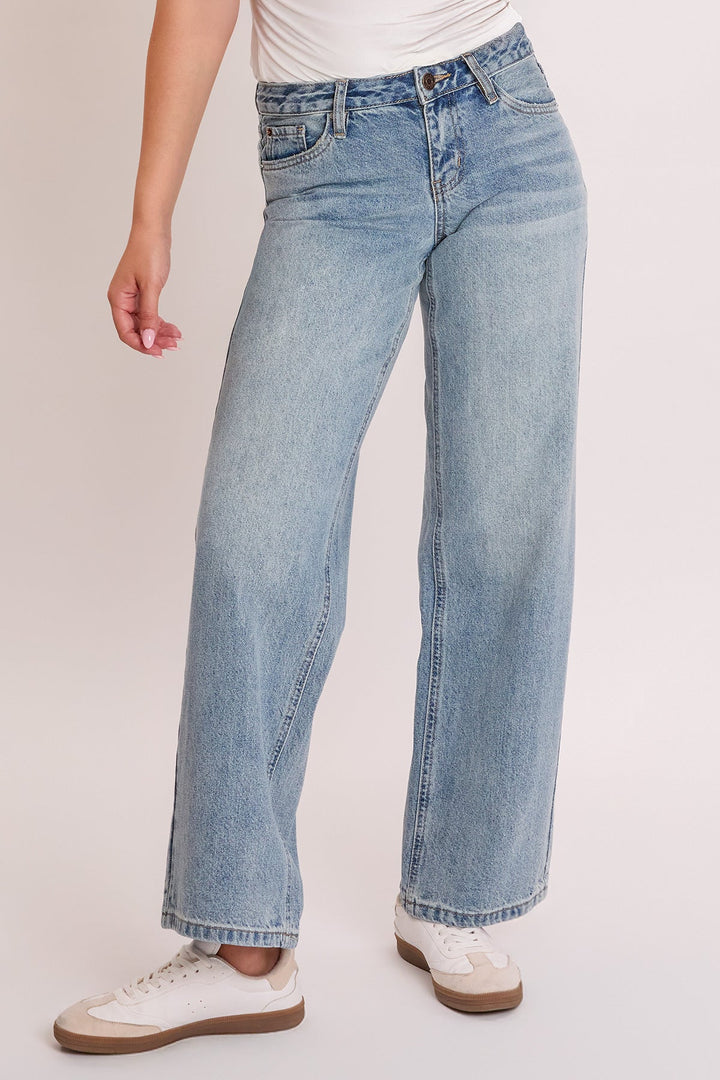 Women's Britney Wide Leg Jeans with Bow Print