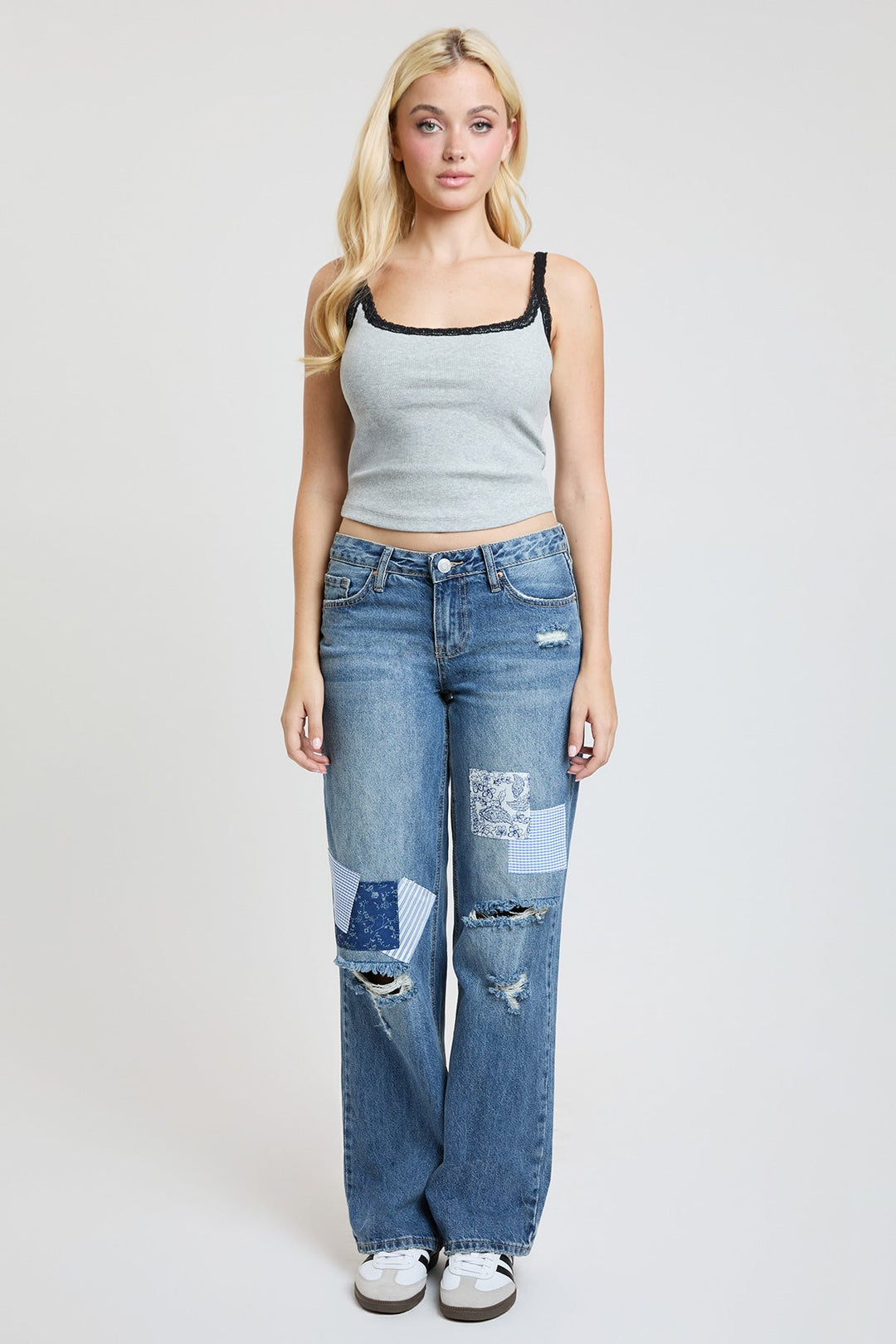 Women's Britney Patchwork Wide Leg Jeans