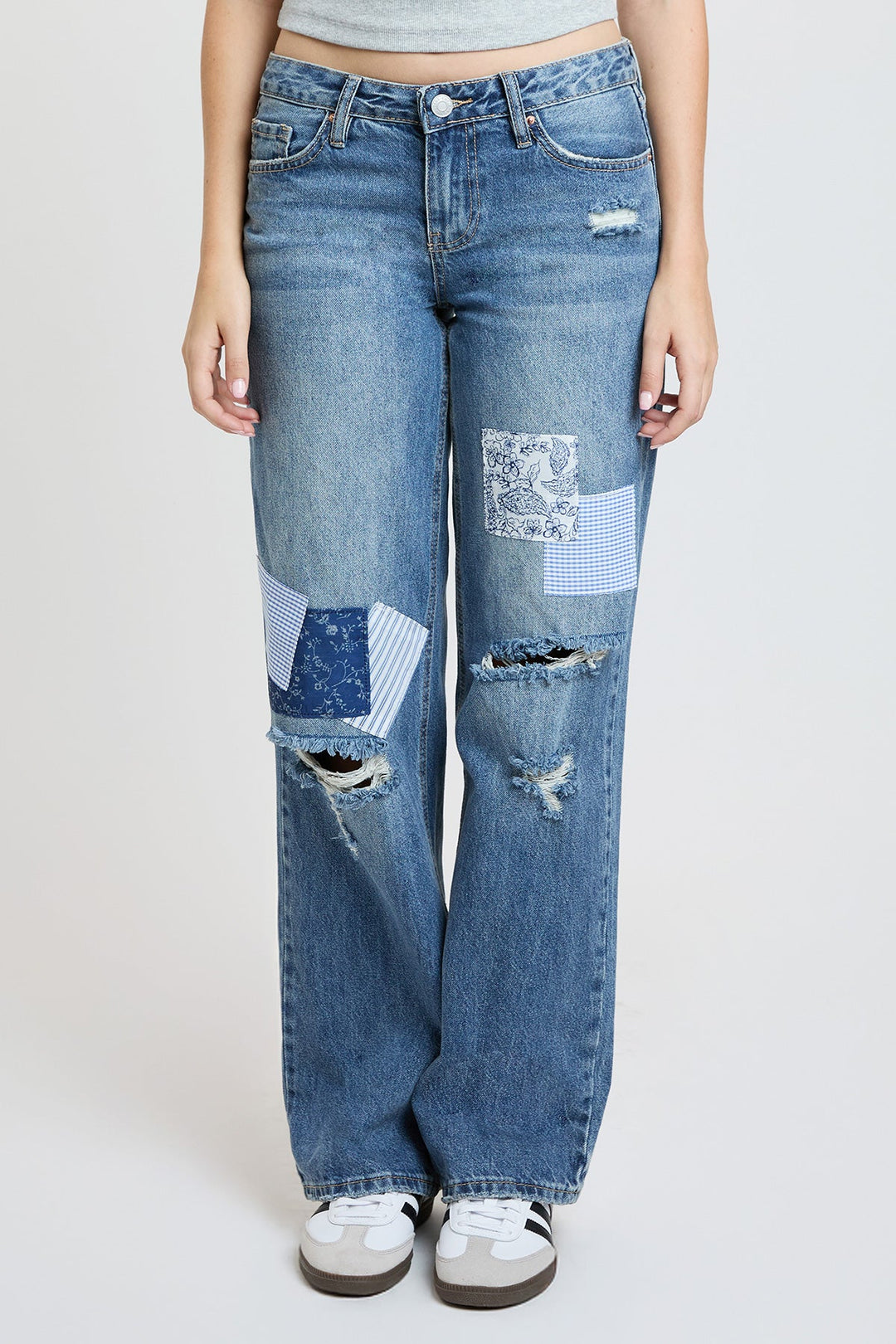 Women's Britney Patchwork Wide Leg Jeans