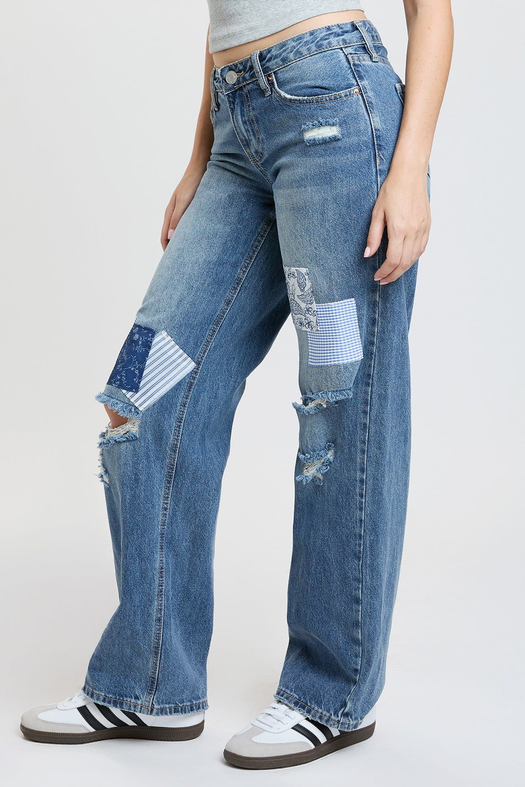 Women's Britney Patchwork Wide Leg Jeans