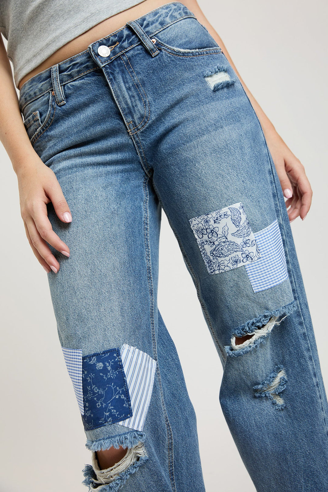 Women's Britney Patchwork Wide Leg Jeans