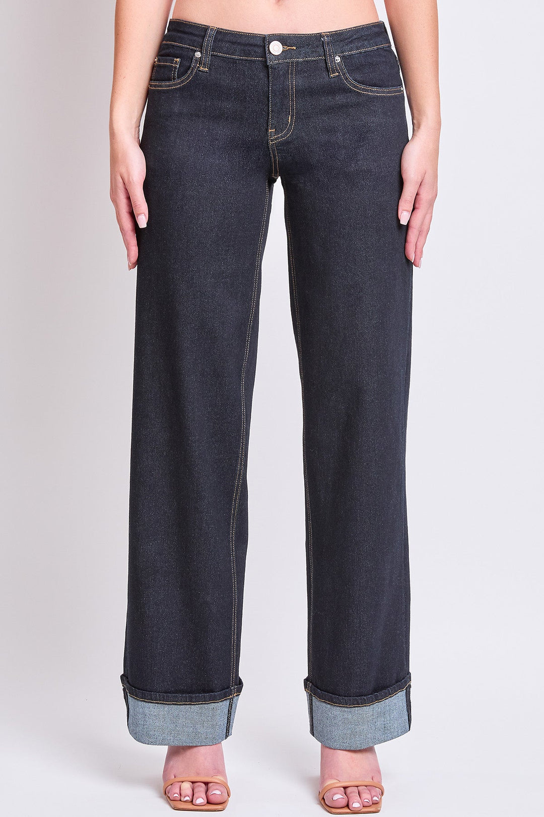 Women's Britney Low Rise Wide Leg Cuff Jeans