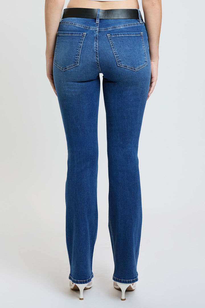 Women's Mid Rise Belted Bootcut Jeans