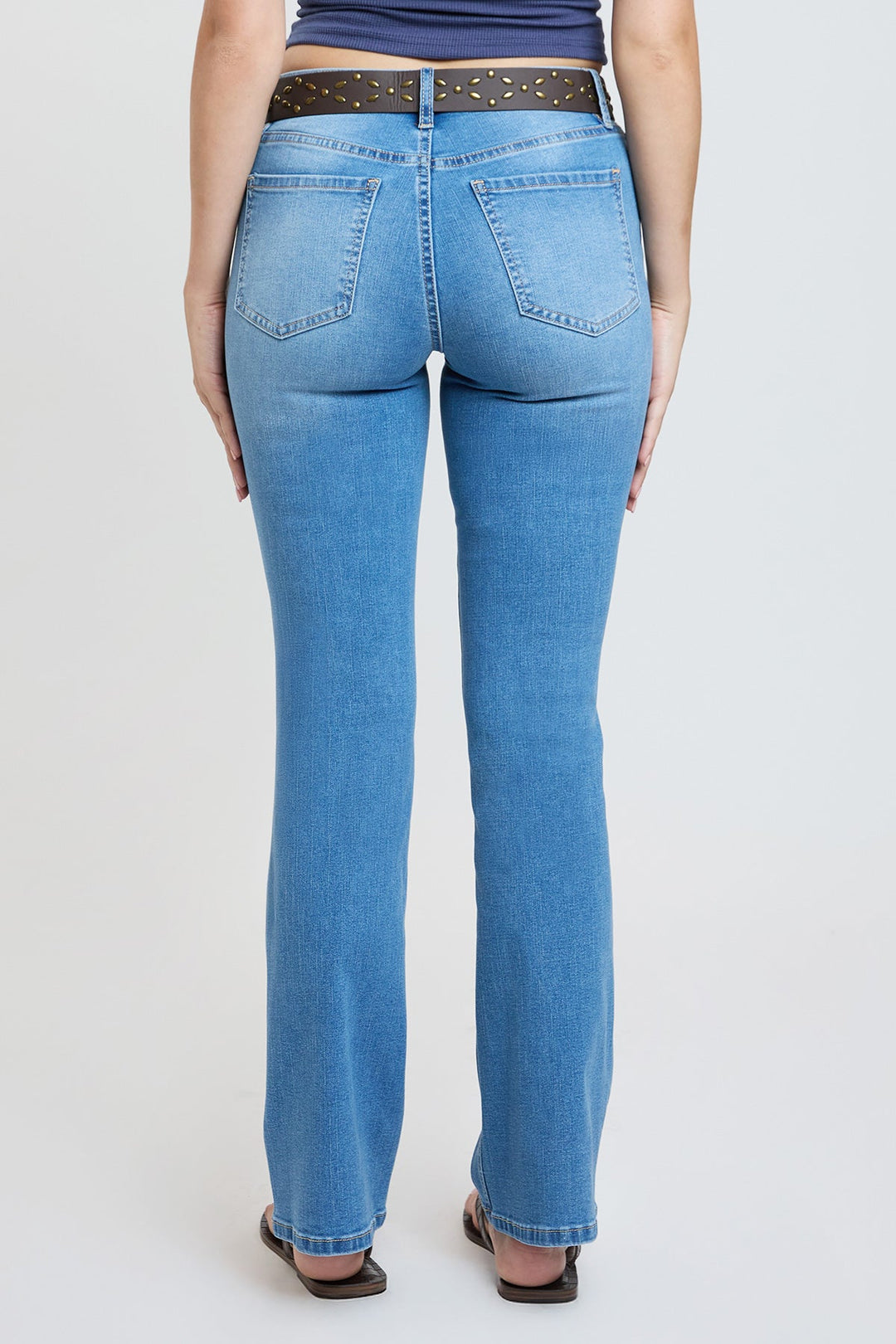 Women's Mid Rise Belted Bootcut Jeans