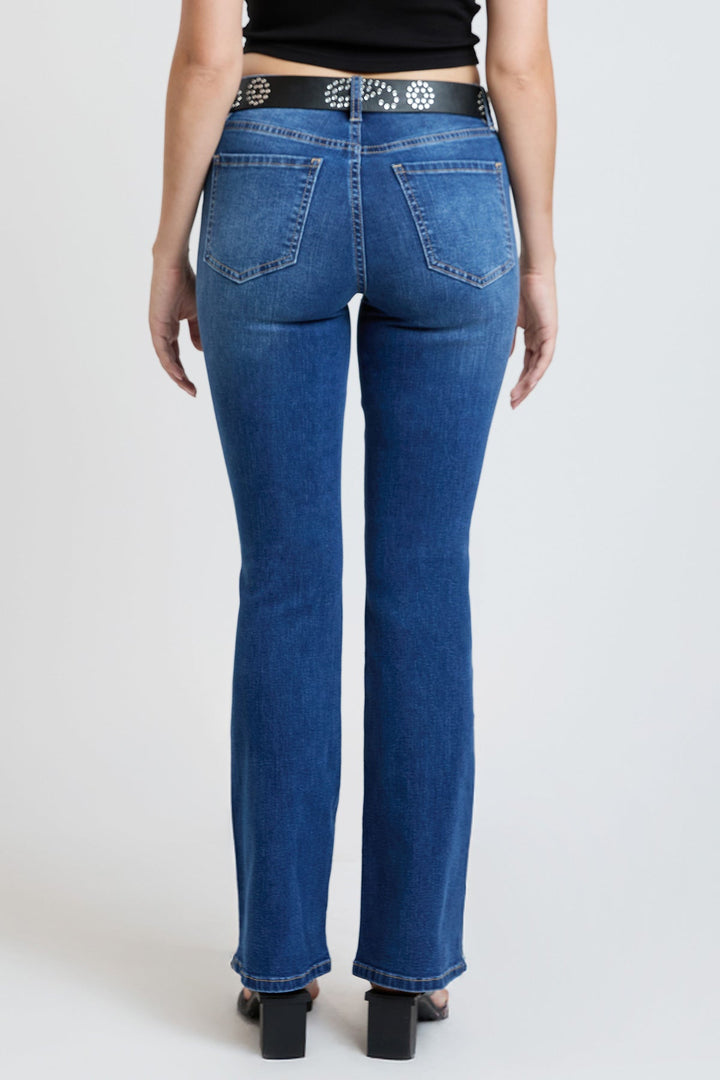 Women's Mid Rise Belted Bootcut Jeans