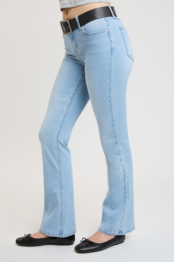 Women's Mid Rise Belted Bootcut Jeans