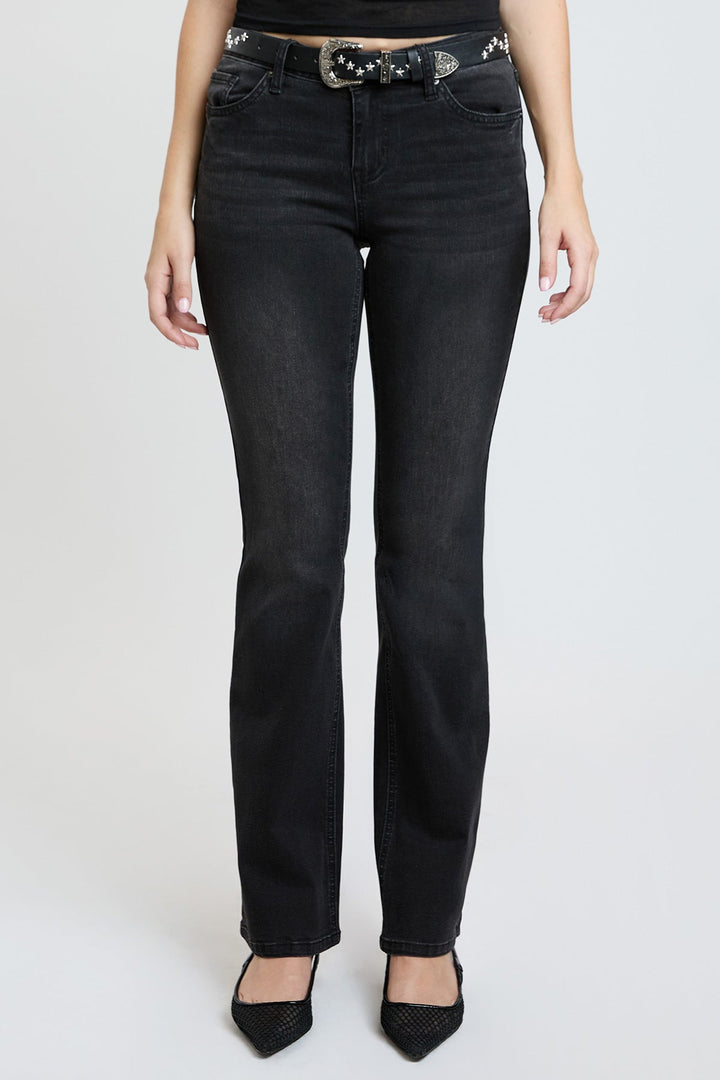 Women's Mid Rise Belted Bootcut Jeans