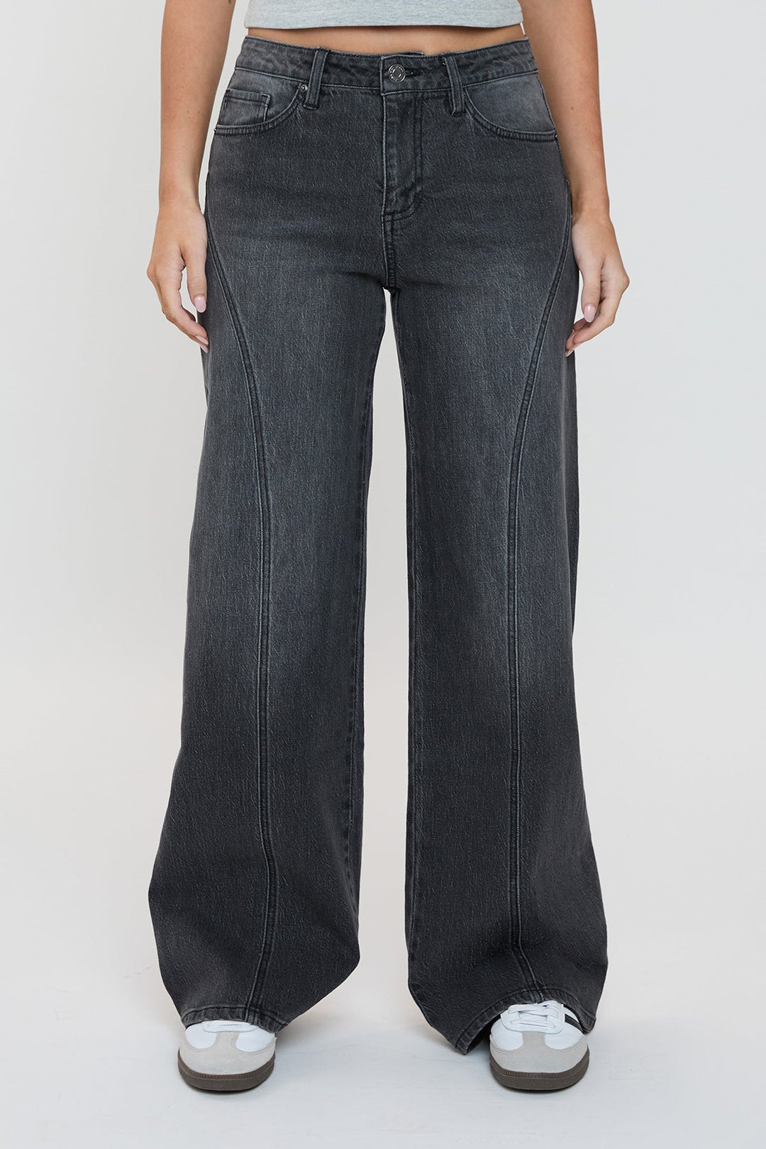 Women's Luxe Bella Seam Detail Wide Leg Jeans