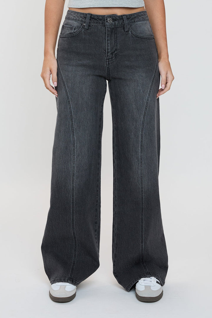 Women's Luxe Bella Seam Detail Wide Leg Jeans
