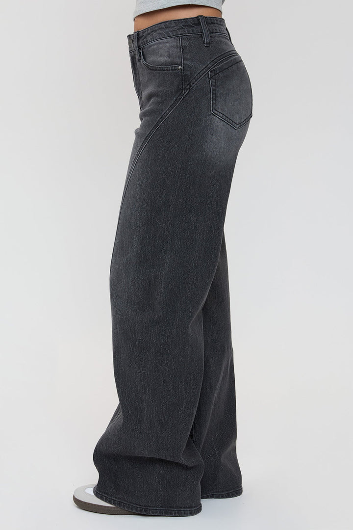 Women's Luxe Bella Seam Detail Wide Leg Jeans
