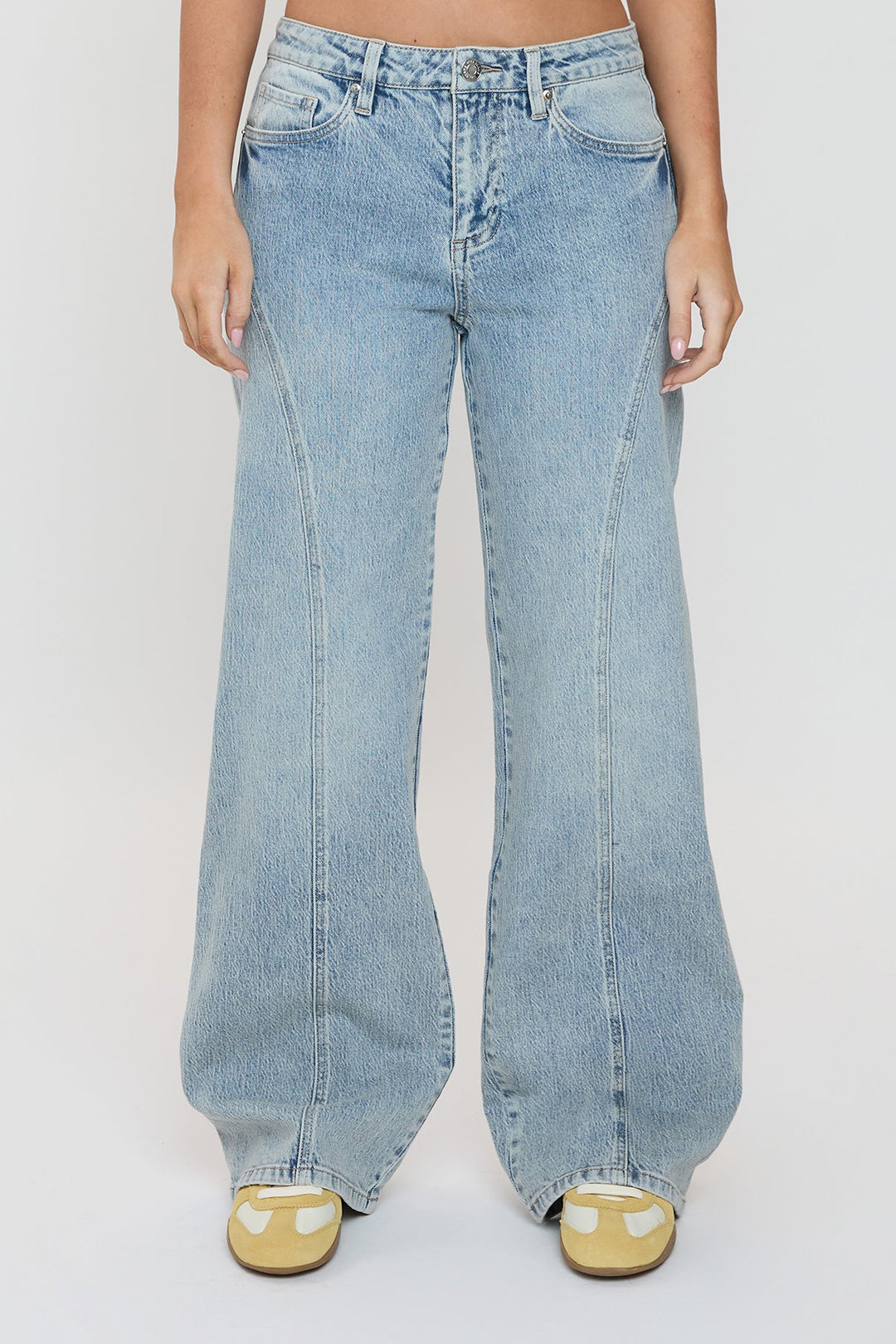 Women's Luxe Bella Seam Detail Wide Leg Jeans
