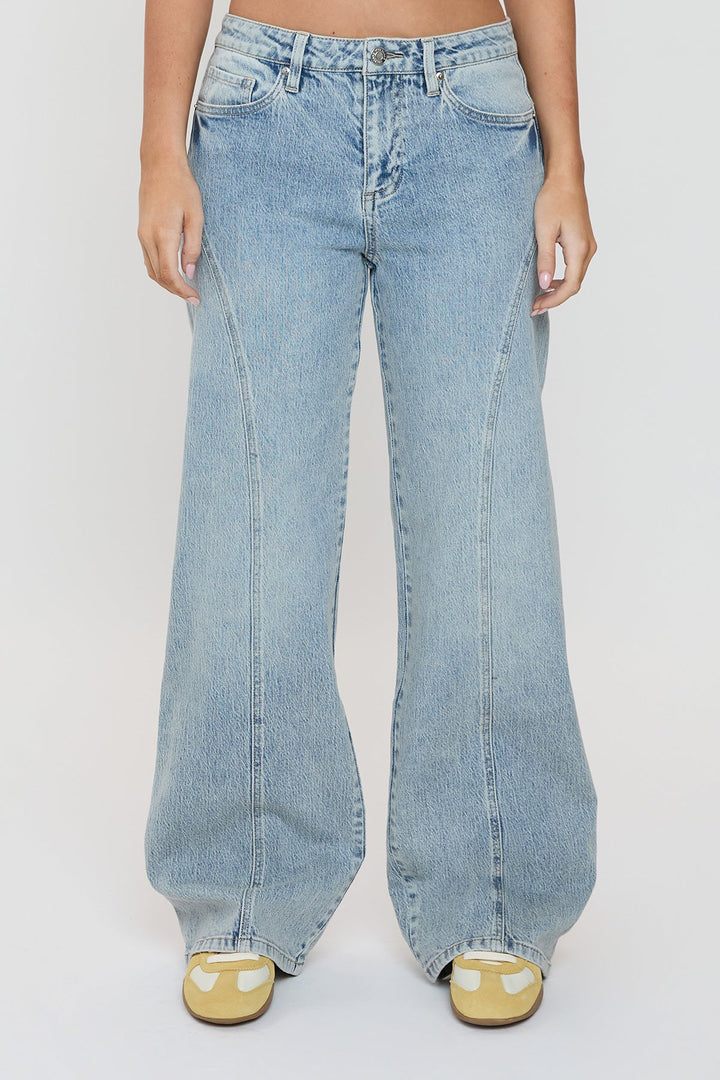 Women's Luxe Bella Seam Detail Wide Leg Jeans