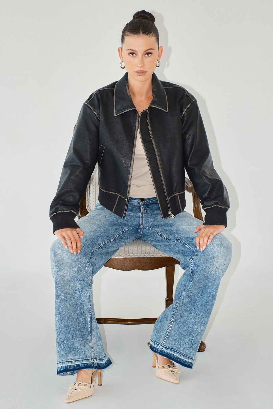 Women's Britney Release Hem Wide Leg Jeans