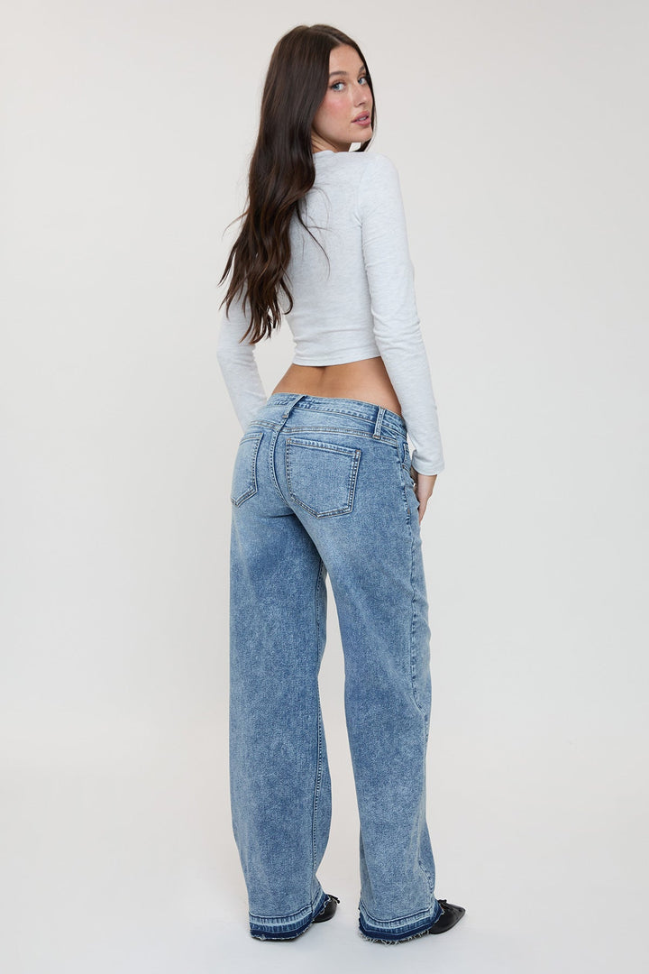 Women's Britney Release Hem Wide Leg Jeans