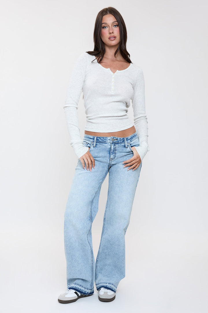Women's Britney Release Hem Wide Leg Jeans