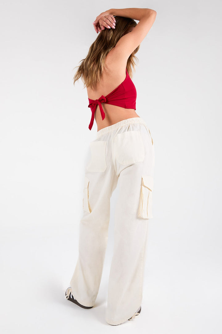 Women's Mid Rise Pull On Cargo Pants