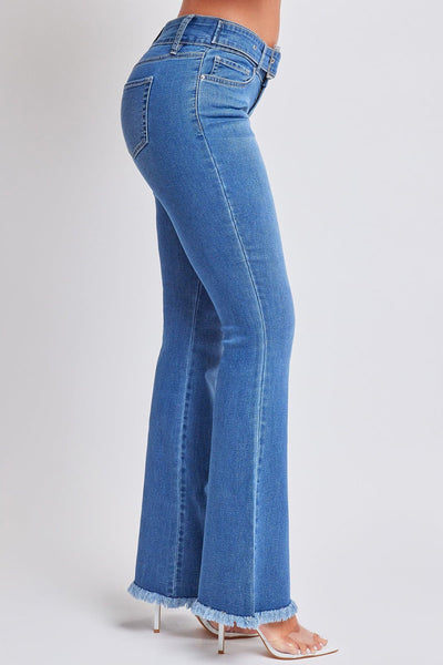 Women's Belted Flare Jeans