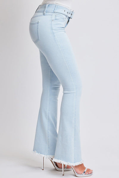 Women's Belted Flare Jeans