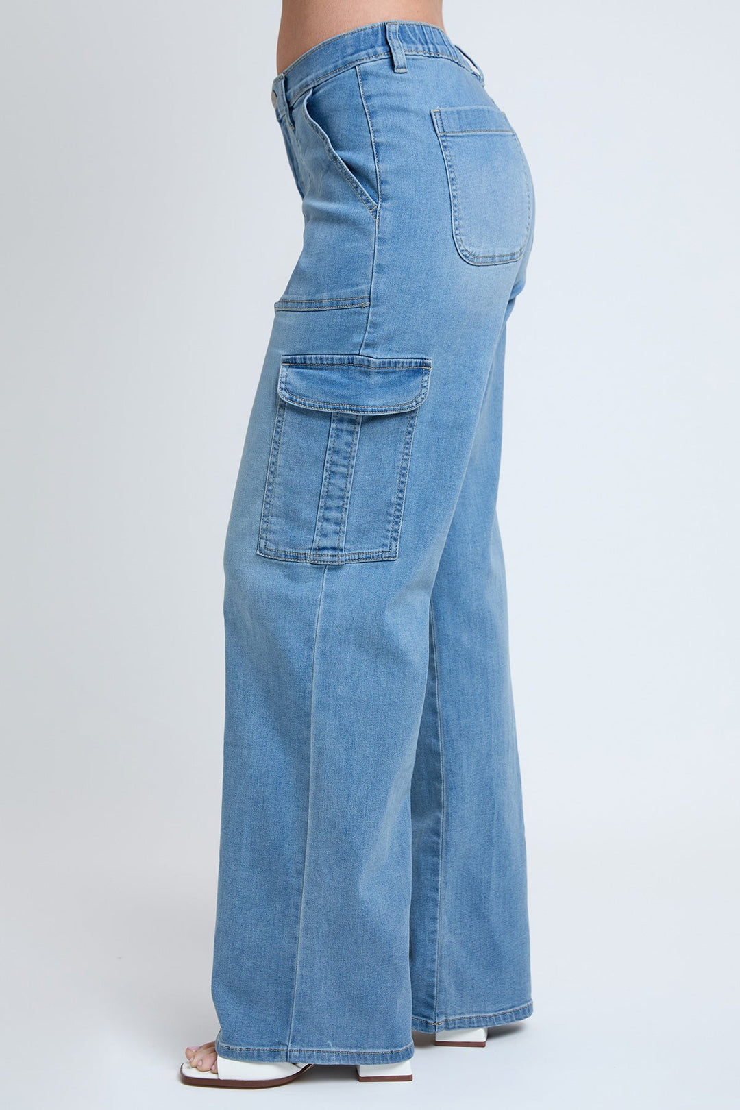 Women's Elastic Waist Straight  Cargo Jean