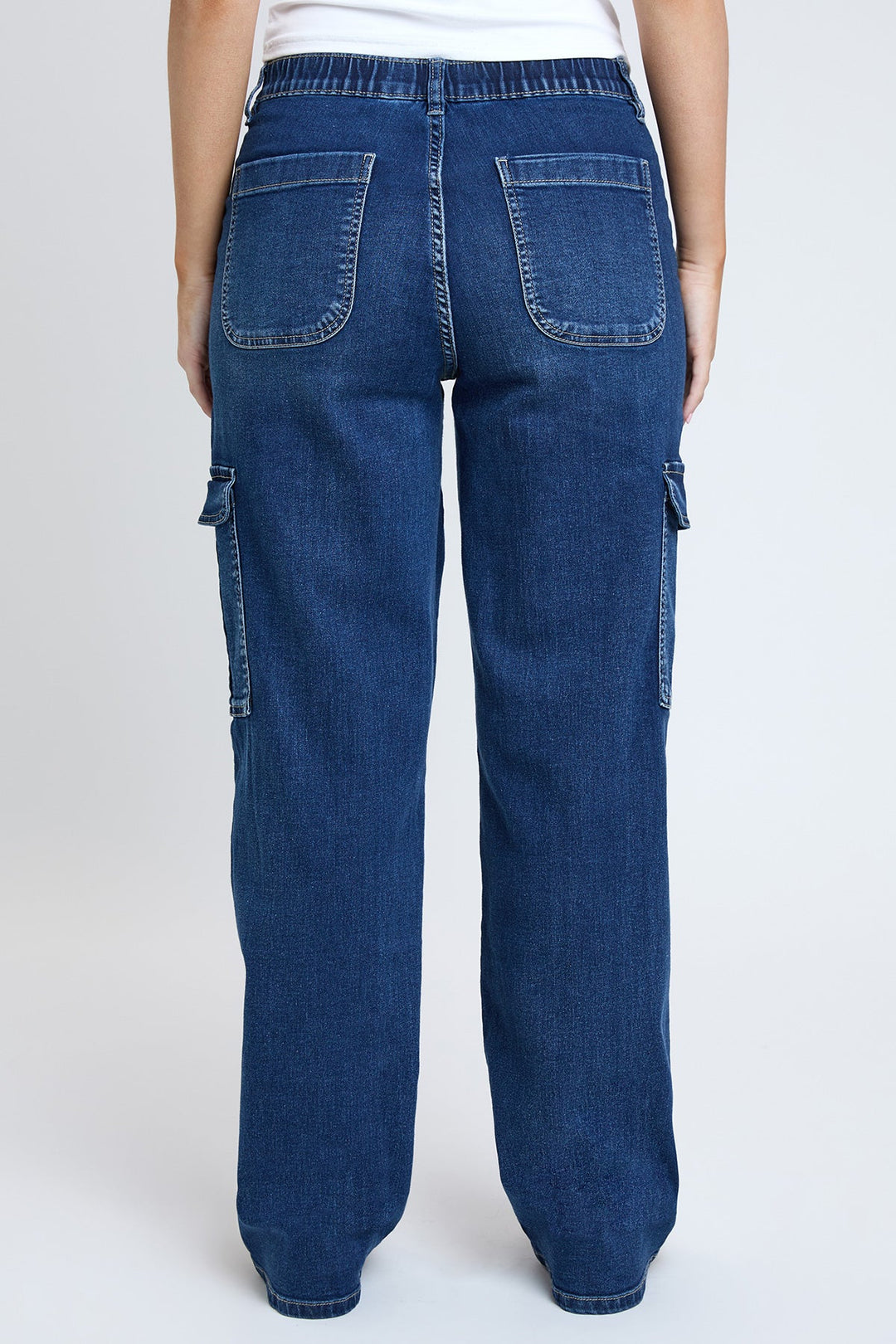 Women's Elastic Waist Straight  Cargo Jean