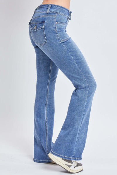 Women's Flare Jeans With Flap Back Pockets