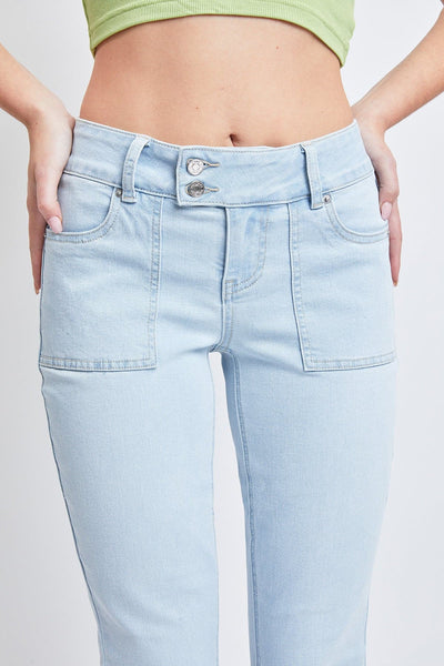 Women's Flare Jeans With Flap Back Pockets