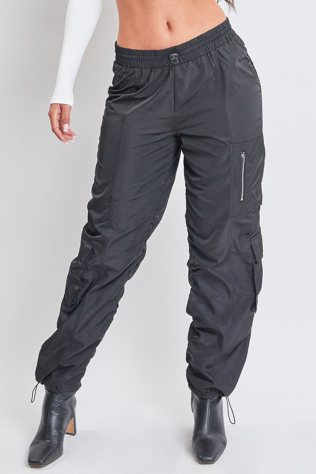 Women's  Rouched Nylon Cargo Joggers