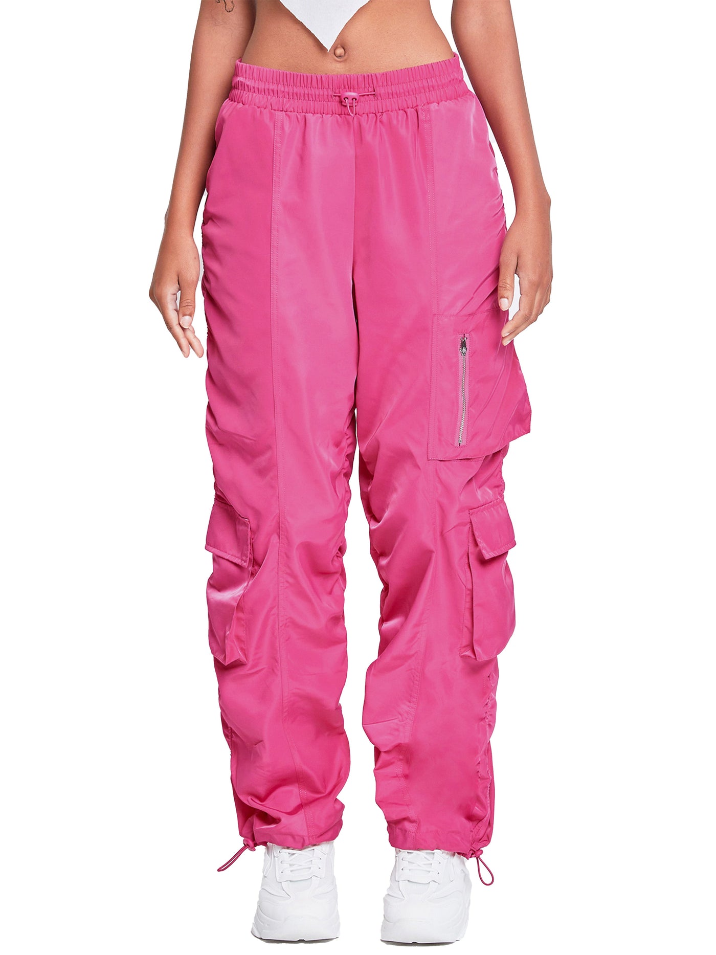 Women's  Rouched Nylon Cargo Joggers