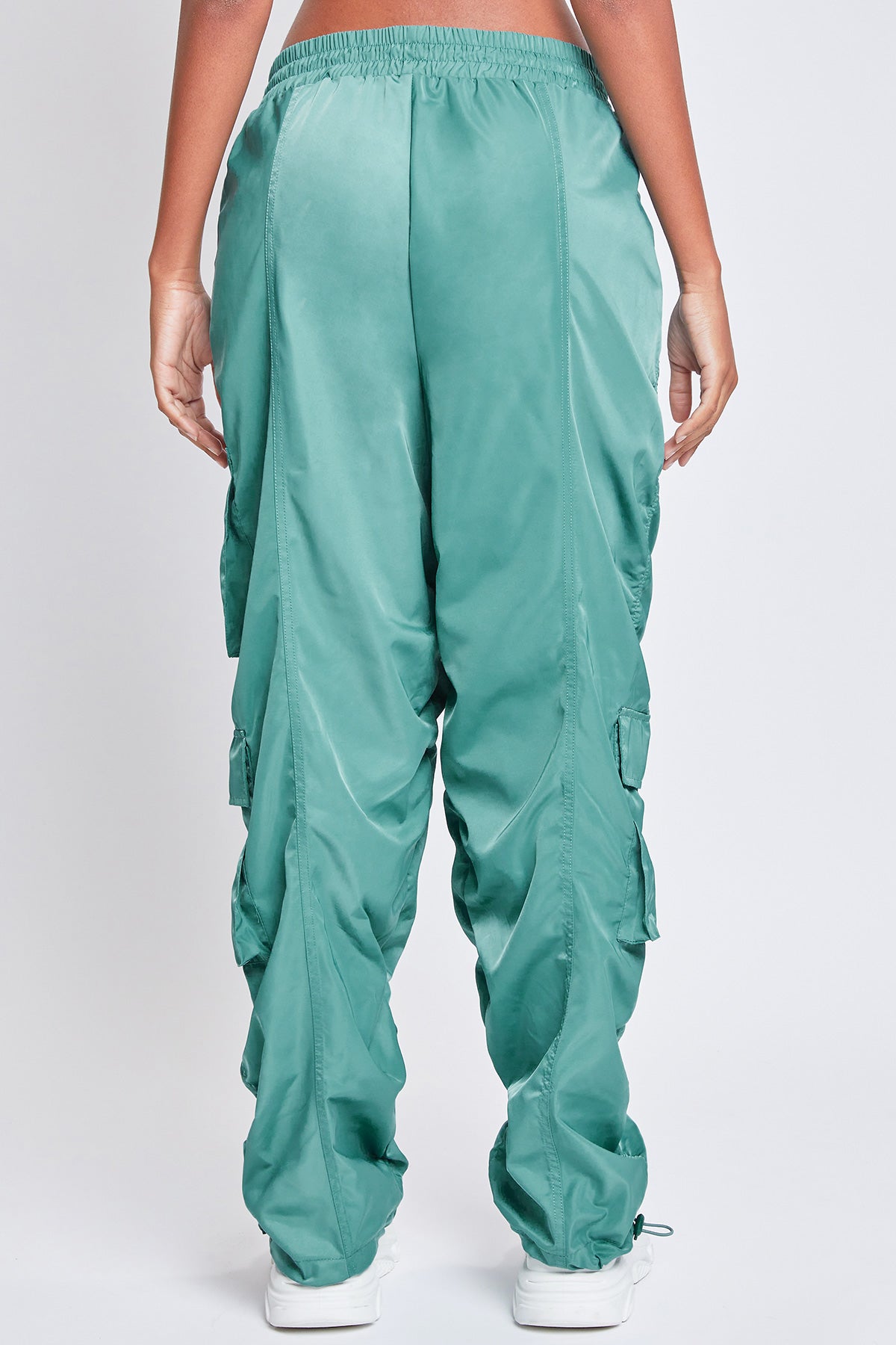 Women's  Rouched Nylon Cargo Joggers