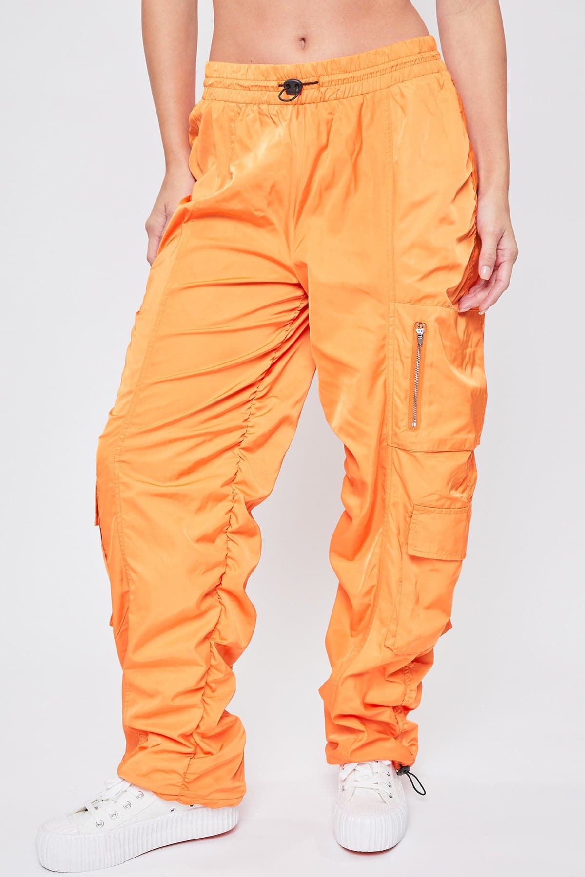 Women's  Rouched Nylon Cargo Joggers