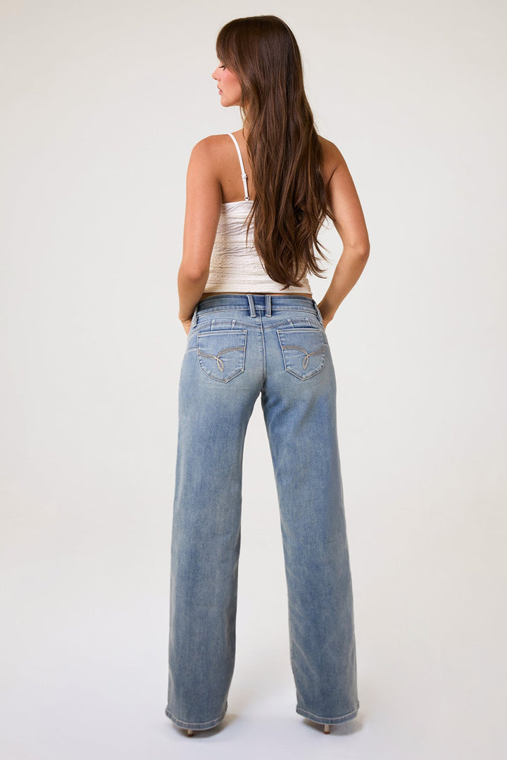 Women's Luxe Low Rise WannaBettaButt Wide Leg Jeans