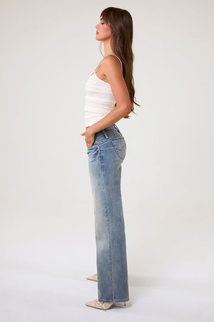 Women's Luxe Low Rise WannaBettaButt Wide Leg Jeans