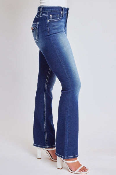 Women's Heavy Stitch Bootcut Jeans with Embroidered Pockets