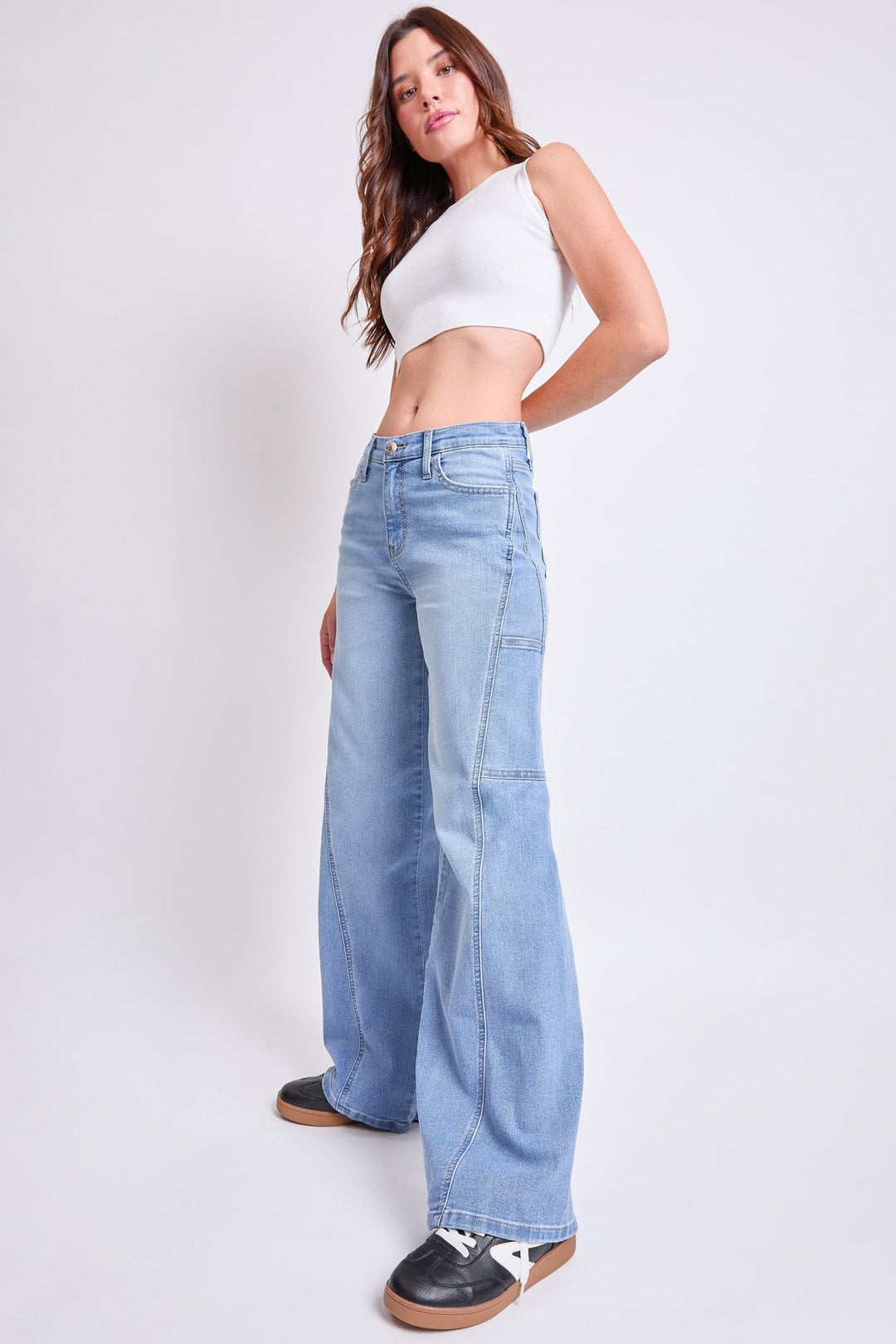 Women's High Rise Wide Leg Cargo Jeans