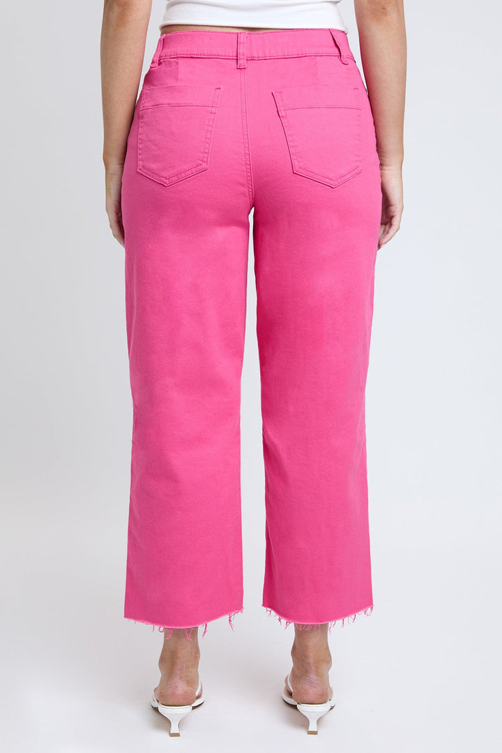 Women's High Rise Cropped Trouser Jeans Wide Leg Fit