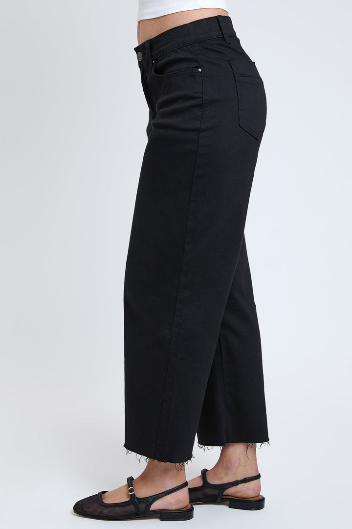 Women's High Rise Cropped Trouser Jeans Wide Leg Fit