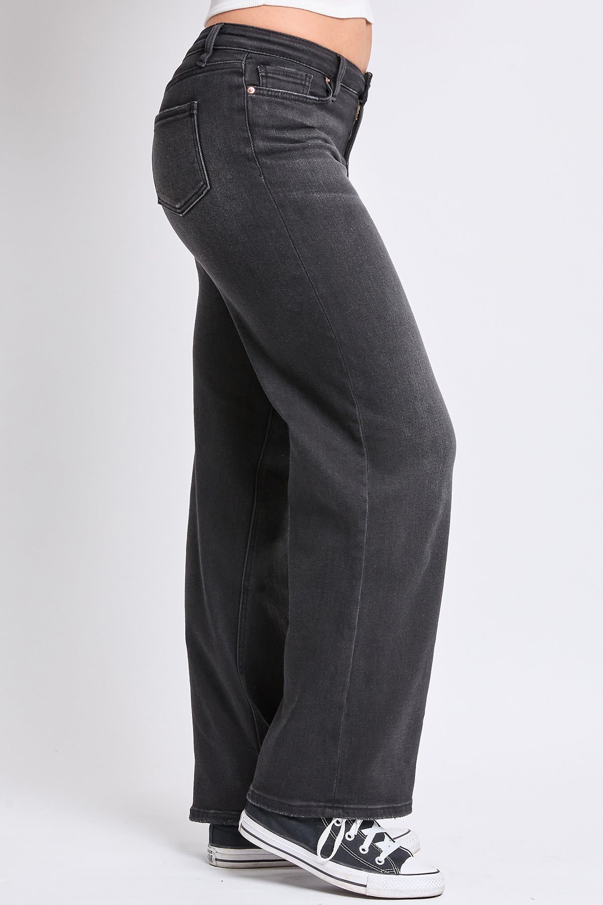 Women's Mid Rise Premium Stretch Wide Leg Jeans